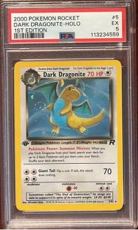 pokemon psa graded cards dark dragonite 5 82 1st edition psa 5