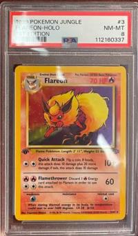 pokemon psa graded cards flareon 3 64 1st edition psa 8