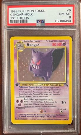 Gengar - 5-62 - 1st Edition - PSA 8