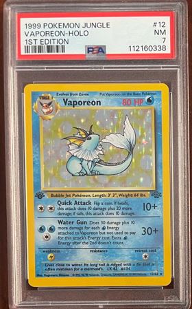 Vaporeon 1st Edition - 12-64 Jungle - PSA 8