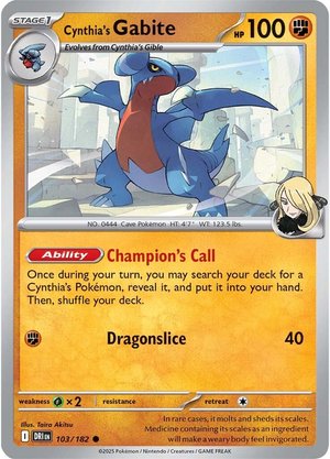 Cynthia's Gabite - 103-182 (RH)