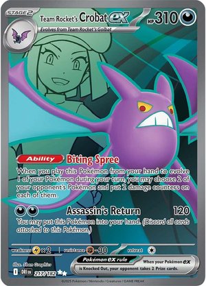 Team Rocket's Crobat EX - 217-182 - FULL ART