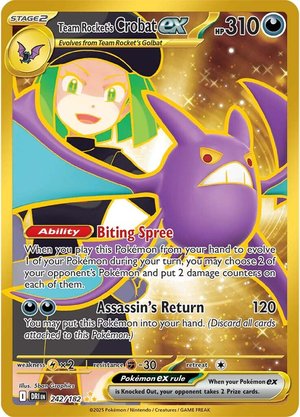 Team Rocket's Crobat EX - 242-182 - SECRET RARE