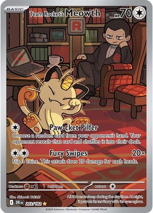 Team Rocket's Meowth - 203-182 - Illustrator Rare