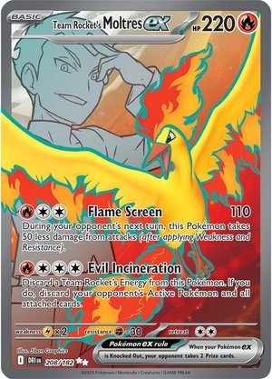 Team Rocket's Moltres EX - 208-182 - FULL ART