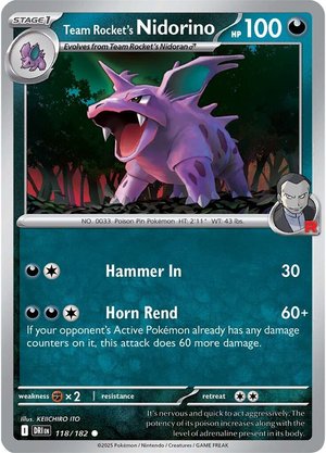 Team Rocket's Nidorino - 118-182