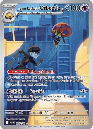 Team Rocket's Orbeetle - 198-182 - Illustrator Rare