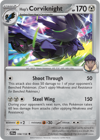 pokemon s v journey together hop s corviknight 108 159