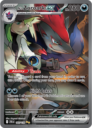 N's Zoroark EX - 185-159 - Special Illustrator Rare