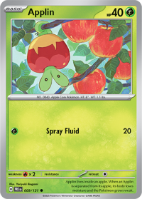 pokemon s v prismatic evolutions applin 009 131