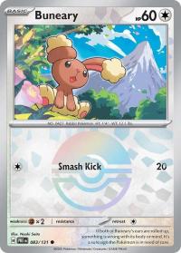pokemon s v prismatic evolutions buneary 083 131 poke ball
