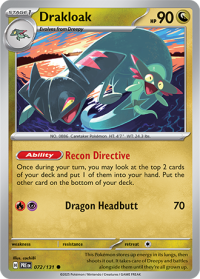 pokemon s v prismatic evolutions drakloak 072 131