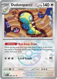 pokemon s v prismatic evolutions dudunsparce 080 131 poke ball
