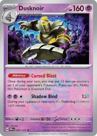 pokemon s v prismatic evolutions dusknoir 037 131 master ball