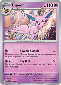 pokemon s v prismatic evolutions espeon 033 131