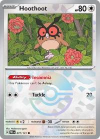 pokemon s v prismatic evolutions hoothoot 077 131 poke ball