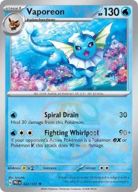 pokemon s v prismatic evolutions vaporeon 022 131 master ball