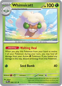 pokemon s v prismatic evolutions whimsicott 008 131