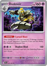 pokemon s v shrouded fable dusknoir 020 064