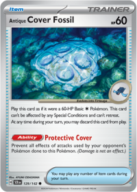 pokemon s v stellar crown antique cover fossil 129 142