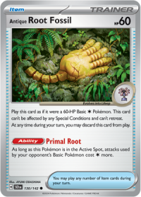 pokemon s v stellar crown antique root fossil 130 142