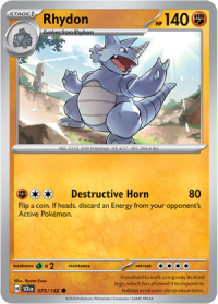 pokemon s v stellar crown rhydon 075 142