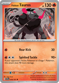 pokemon s v surging sparks paldean tauros 018 191