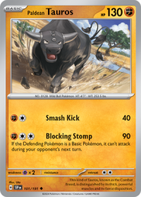 pokemon s v surging sparks paldean tauros 101 191