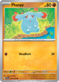 pokemon s v surging sparks phanpy 102 191