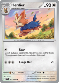 pokemon s v white flare herdier 075 086 poke ball