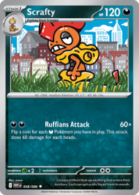 pokemon s v white flare scrafty 058 086 poke ball