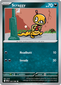 pokemon s v white flare scraggy 057 086