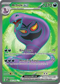 pokemon scarlet violet 151 arbok ex 185 165 full art