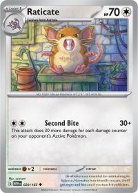 pokemon scarlet violet 151 raticate 020 165