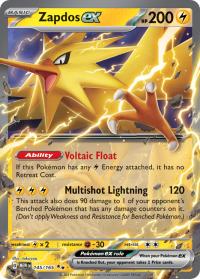 pokemon scarlet violet 151 zapdos ex 145 165