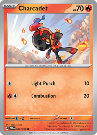 pokemon scarlet violet obsidian flames charcadet 043 197