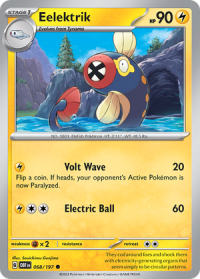 pokemon scarlet violet obsidian flames eelektrik 068 197