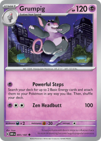 pokemon scarlet violet obsidian flames grumpig 091 197