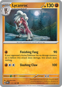 pokemon scarlet violet obsidian flames lycanroc 117 197