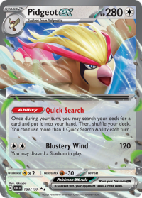 pokemon scarlet violet obsidian flames pidgeot ex 164 197