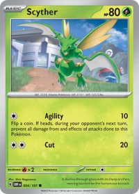 pokemon scarlet violet obsidian flames scyther 004 197