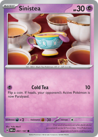 pokemon scarlet violet obsidian flames sinistea 097 197