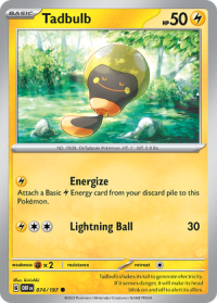 pokemon scarlet violet obsidian flames tadbulb 074 197