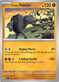 pokemon scarlet violet paldea evolved paldean tauros 108 193 rh