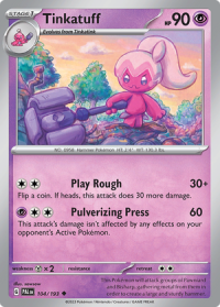 pokemon scarlet violet paldea evolved tinkatuff 104 193