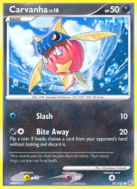 pokemon secret wonders carvanha 81 132