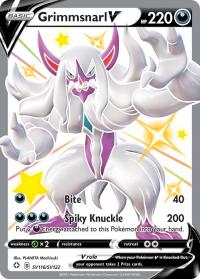 pokemon shining fates grimmsnarl v sv116 sv122