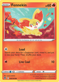 pokemon silver tempest fennekin 025 195