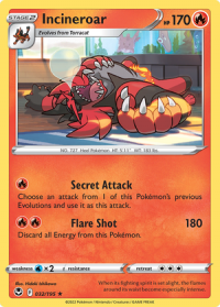 pokemon silver tempest incineroar 032 195