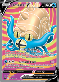 pokemon silver tempest omastar v 174 195 full art